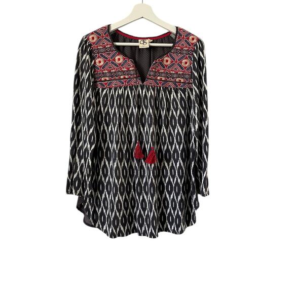 Anthropologie One September Palambo Ikat Boho Blouse size Medium - Picture 2 of 11